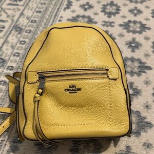 Coach Mustard Leather Backpack